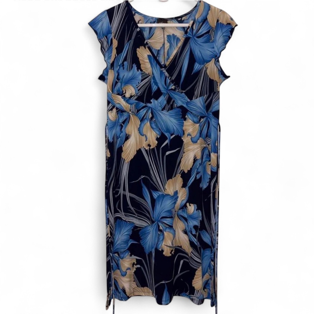 Anna Blue Floral Vintage Midi Dress